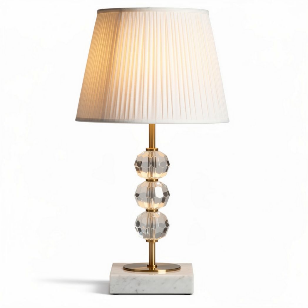 Lampada da tavolo in cristallo e metallo per illuminazione interna – 30 x 30 x 50 cm