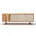 Mobile contenitore in legno con finitura bianca per soggiorno – 150 x 40 x 50 cm