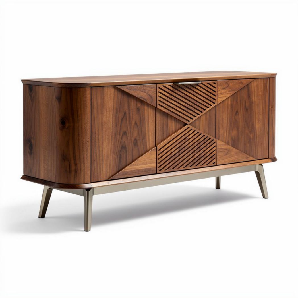 Mobile contenitore in legno di noce per soggiorno – 150 x 40 x 70 cm