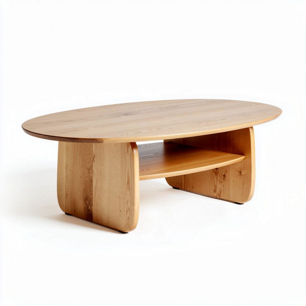 Tavolino da caffè in legno per soggiorno con ripiano inferiore – 120 x 60 x 40 cm