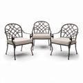 Set di tre poltrone in metallo per esterni – 80 x 70 x 80 cm