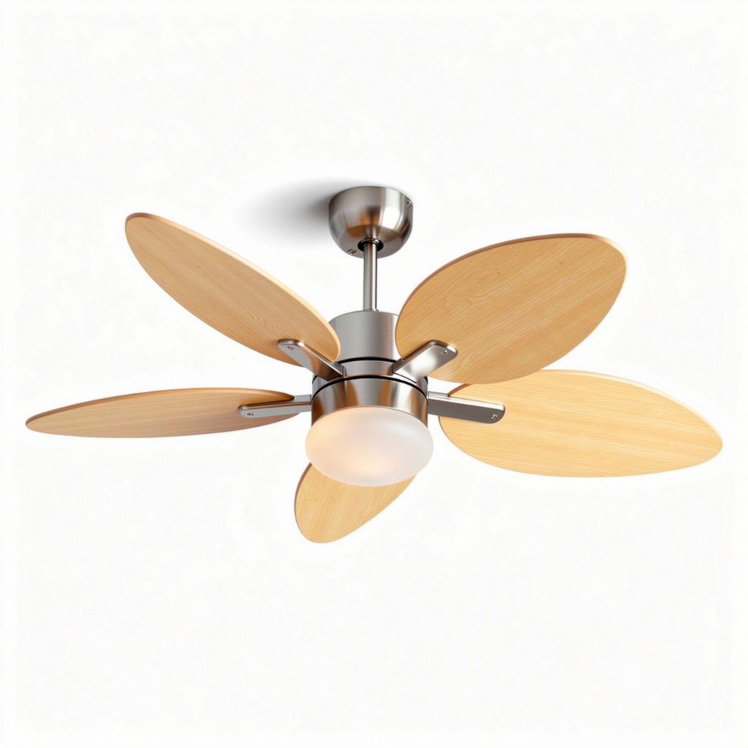 Ventilatore a soffitto in metallo e legno per ambienti interni – 50 x 50 x 30 cm