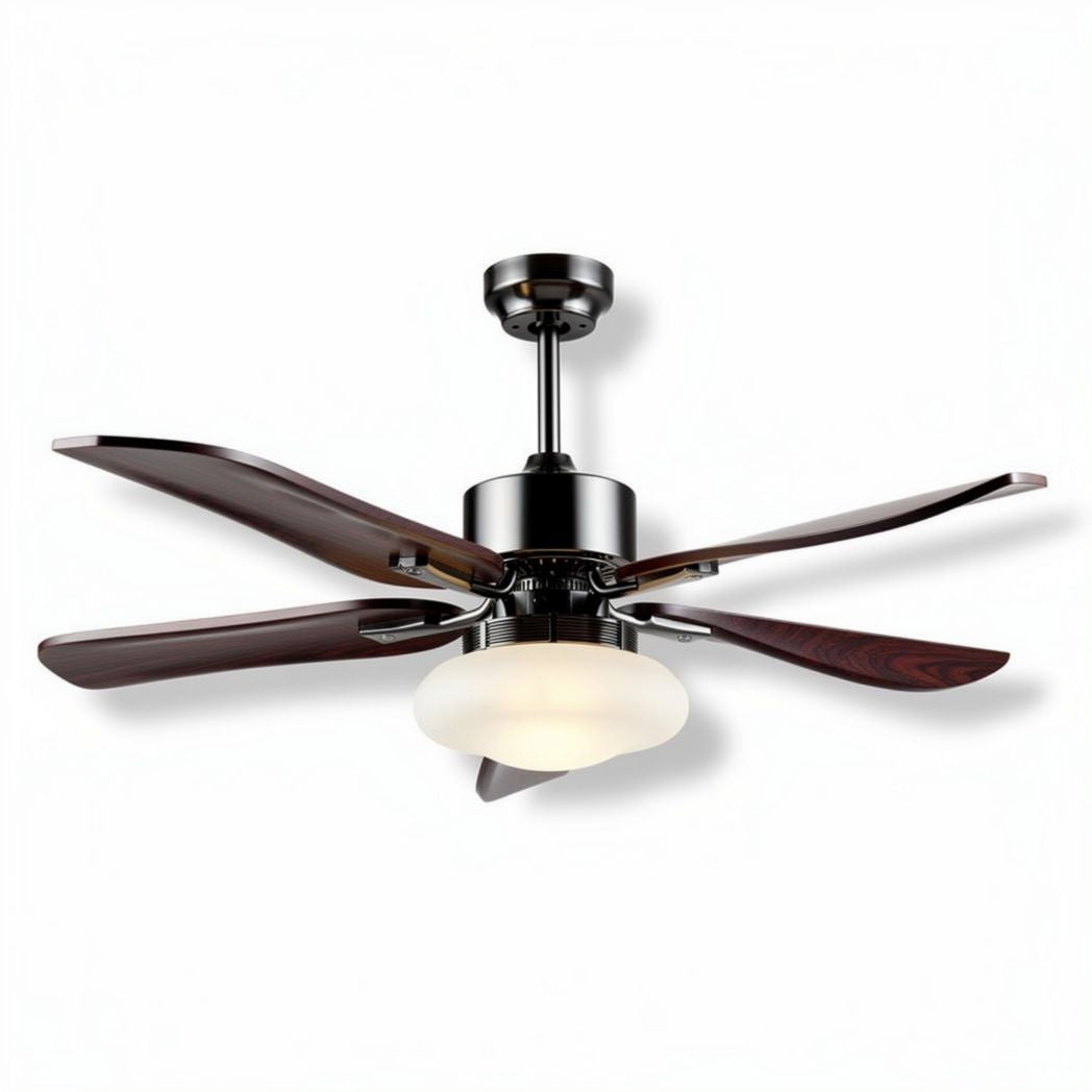Ventilatore a soffitto con luce per ambienti domestici – materiale metallico e legno – 50 x 50 x 30 cm