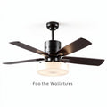 Ventilatore da soffitto con luce integrata per ambienti interni – metallo e legno – 60 x 60 x 30 cm